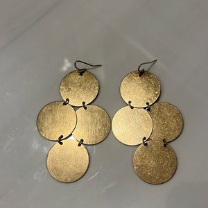 Dangly gold coin earrings